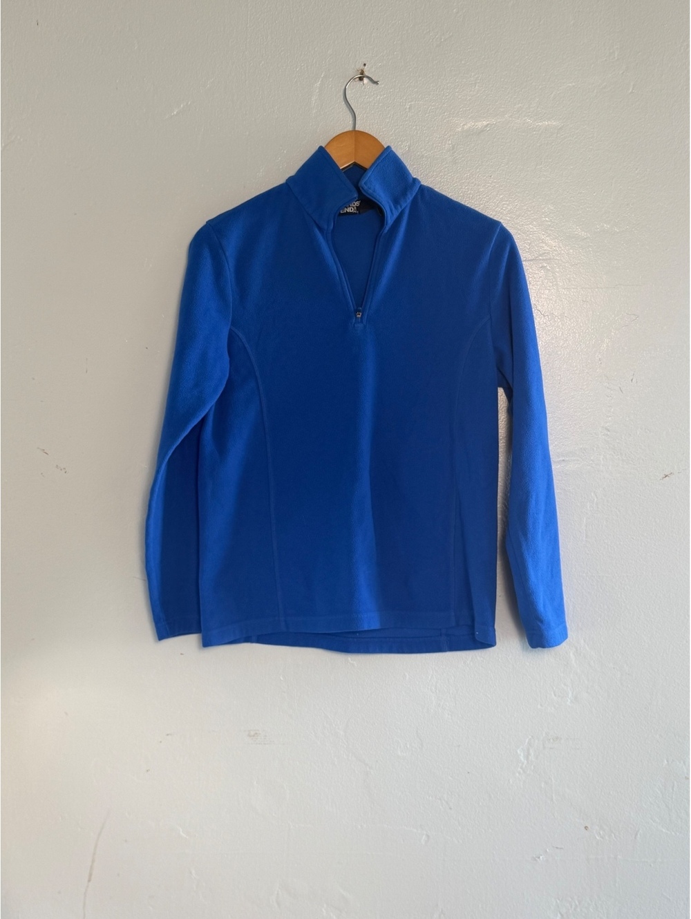 Lands' End Women's Blue Half-Zip Fleece Pullover